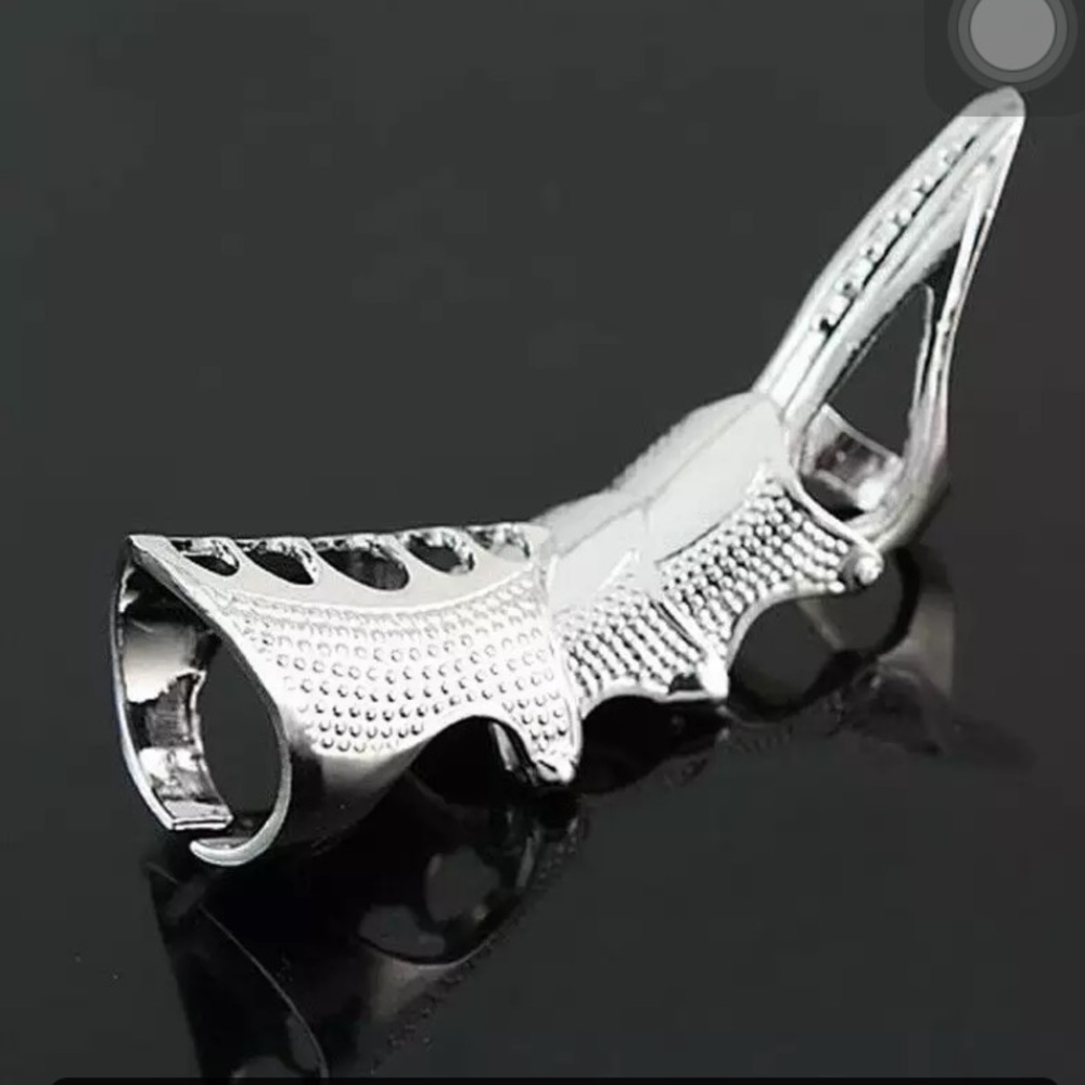 Talon Cosplay Gothic/Edgy Halloween Silver Ring Nail/Hand Accessory Jewelry - Picture 7 of 14